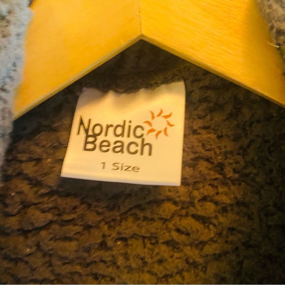 Nordic Beach Grey Hooded Sherpa Body Wrap Fuzzy Jacket Bulky Fluffy Cardigan - Picture 5 of 8